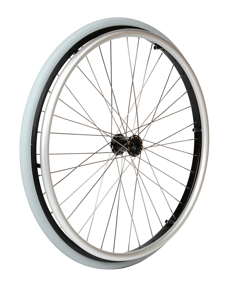 20" Rad mit schwarzer ø12 mm Nabe, inkl. 1" Decke und Alu Greifring