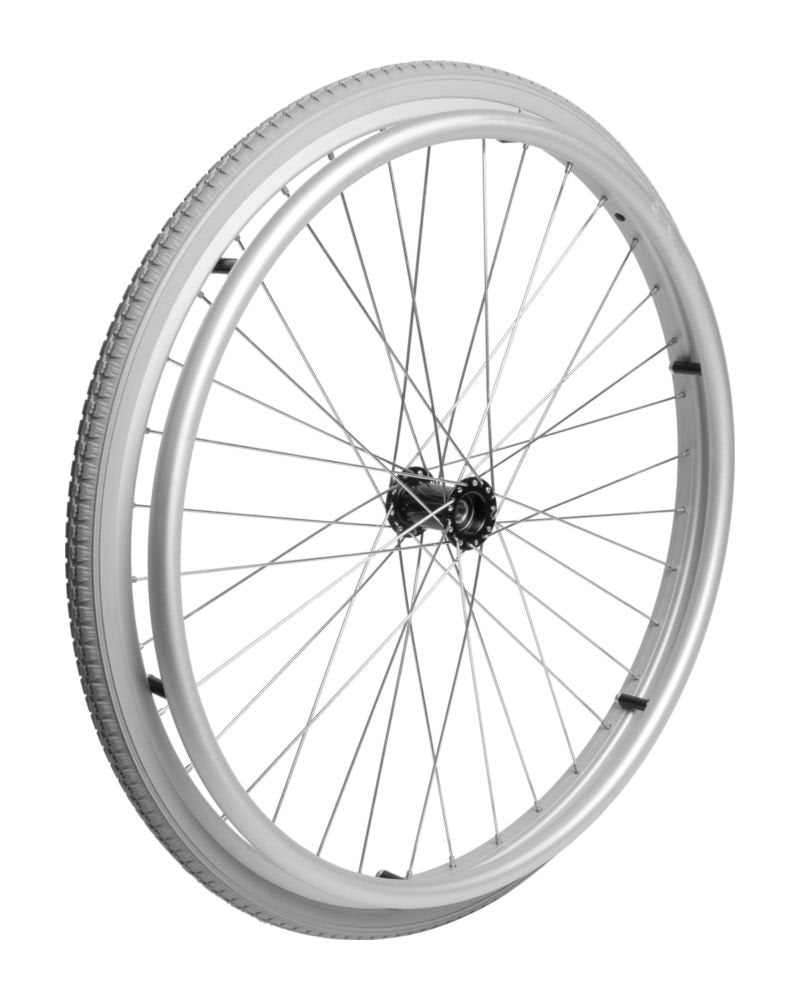 20" Rad mit schwarzer ø12 mm Nabe, inkl. 1 3/8" PU-Bereifung und Alu-Greifring