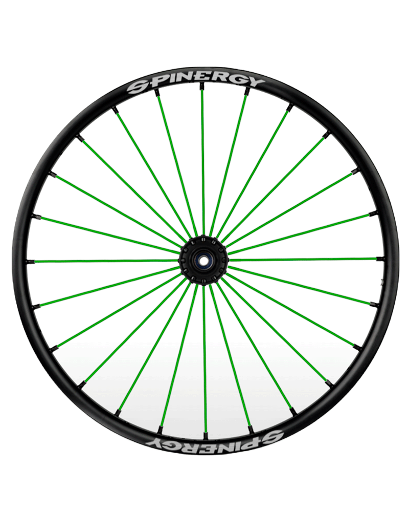 24" Spinergy Sport Lite Extreme SLX, schwarze Nabe, 24 grüne Speichen