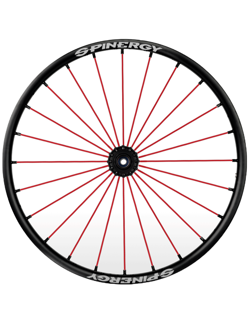 24" Spinergy Sport Lite Extreme SLX, schwarze Nabe, 24 rote Speichen
