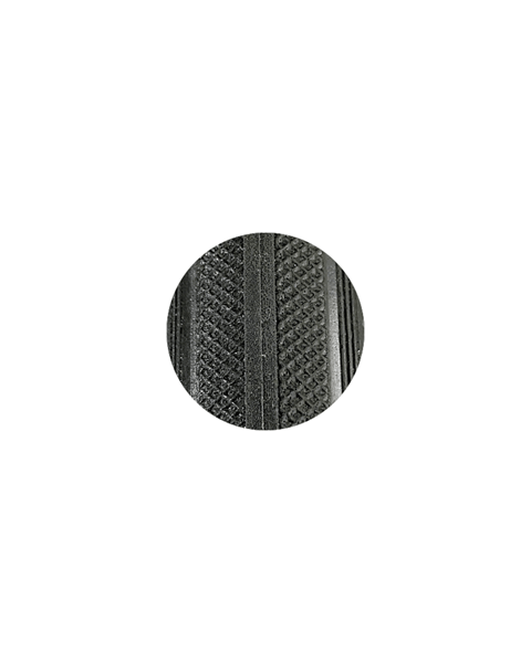 25489 Polyurethan Decke - 22" x 1" (25-489) Polyurethan Decke, schwarz, leichtgemustert | Mobilex (Seitenansicht im Studio)