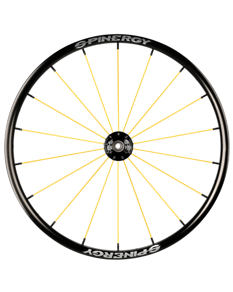 24 Spinergy Spox Everyday L Schwarze Nabe 18 Gelbe Speicher