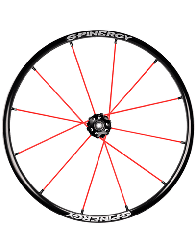 24" X-Laced Lite Extreme XLX, schwarze Nabe, 12 rote Speichen