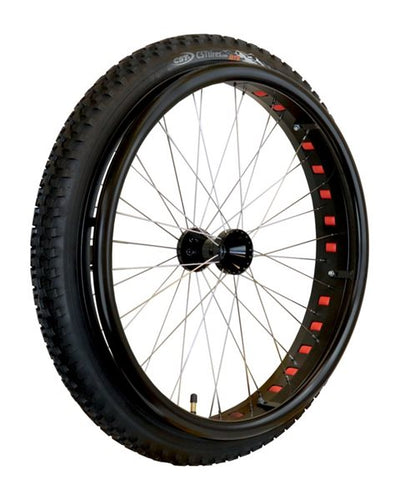 Fat Wheel 24 x 1.95, 12 mm Nabe, schwarzer Greifring