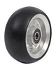 3" Aluminiumrad, silber, 80 x 34 mm, mit schwarzer Laufbahn, Nabenbreite 25 mm