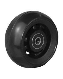 3" Fiberrad, schwarz, 75 x 34 mm, mit schwarzer Laufbahn, Nabenbreite ø8 X 25 mm