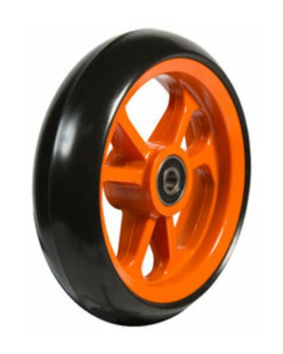 4" Fiberrad, Orange, 100 x 34 mm, mit schwarzer Laufbahn, Nabenbreite ø8 X 25 mm