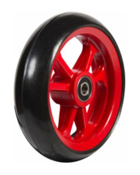 5" Fiberrad, rot, 125 x 34 mm, mit schwarzer Laufbahn, Nabenbreite ø8 X 25 mm