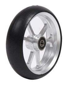 4" Aluminiumrad, silber, 100 x 34 mm, mit schwarzer Laufbahn, Nabenbreite 25 mm