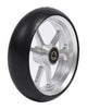 4" Aluminiumrad, silber, 100 x 34 mm, mit schwarzer Laufbahn, Nabenbreite 25 mm
