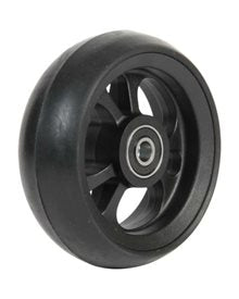 4" Aluminiumrad, schwarz, 100 x 34 mm, mit schwarzer Laufbahn, Nabenbreite 25 mm
