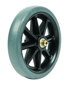 6,5" Vollgummirad, 165 x 30 mm schwarze flache Lauffläche für Etac, NB 56 mm
