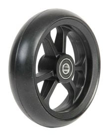 5" Aluminiumrad, schwarz, 125 x 34 mm, mit schwarzer Laufbahn, Nabenbreite 25 mm