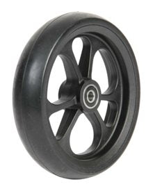 6" Aluminiumrad, schwarz, 150 x 34 mm, mit schwarzer Laufbahn, Nabenbreite 25 mm