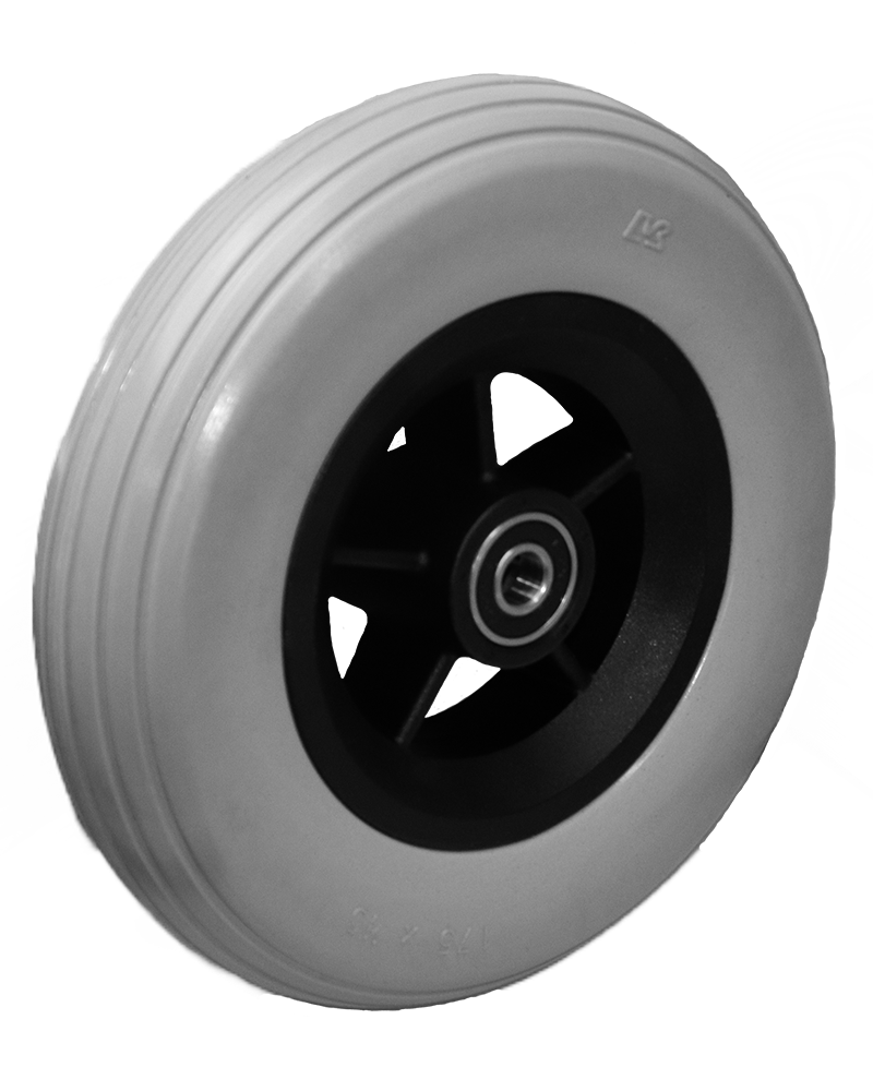 7" Polyurethanrad, 175 x 45 mm, mit gerillter PU-Bereifung