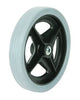 7" Vollgummirad, 185 x 30 mm, flache Lauffläche für Rollator inkl. Bolzen und Mutter