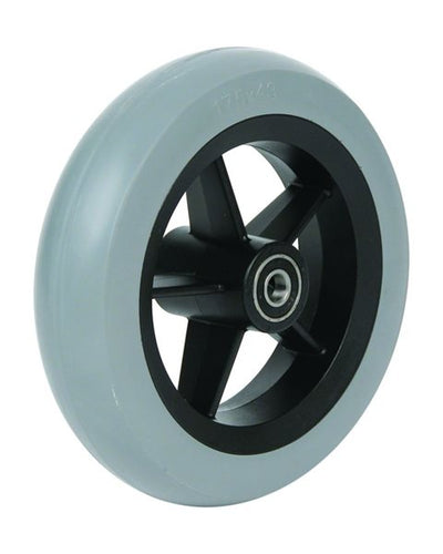 8" Polyurethanrad, 200 x 45 mm, mit Speichen, inkl. Distanzbuchsen für 60 mm Gabelbreite