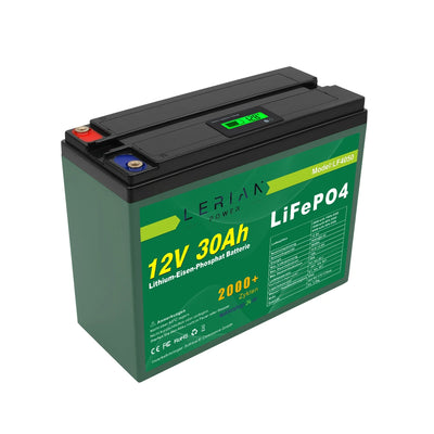 LiFePO4 Akku 12V 30Ah 30A Lithium Eisen Phosphat Batterie für Camping Boot Solar Caravan Wohnwagen