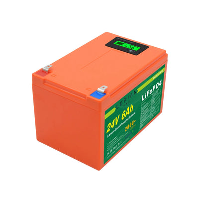 LiFePO4 Akku 24V 6Ah 10A Lithium Eisen Phosphat Batterie für Camping Boot Solar Caravan Wohnwagen