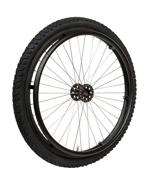 24" Offroad Rad schwarz, 12 mm Nabe, Hard-Friktion-Greifring