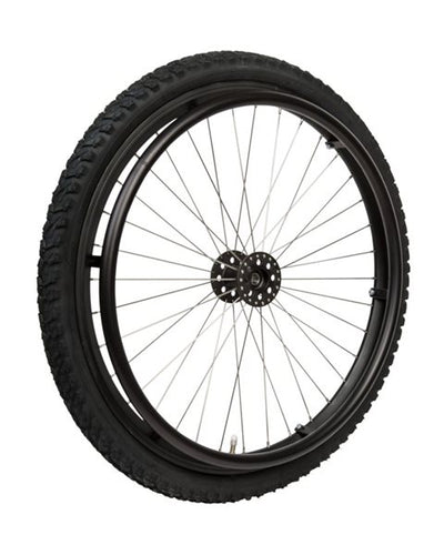 24" Offroad Rad schwarz, 12 mm Nabe, Hard-Friktion-Greifring
