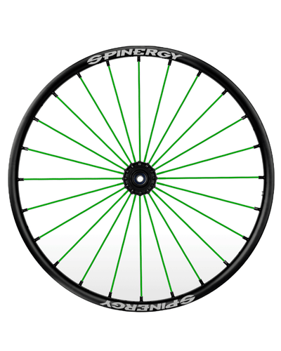 24" Spinergy Sport Lite Extreme SLX, schwarze Nabe, 24 grüne Speichen