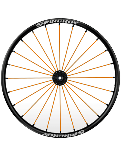 24" Spinergy Sport Lite Extreme SLX, schwarze Nabe, 24 orange Speichen