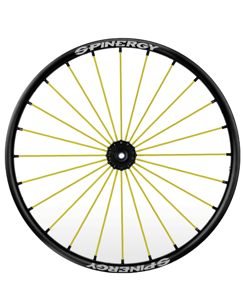 24" Spinergy Sport Lite Extreme SLX, schwarze Nabe, 24 gelbe Speichen