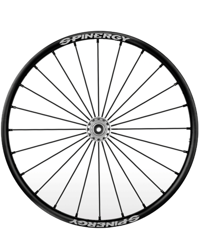 26" Spinergy Sport Lite Extreme SLX, silberne Nabe, 24 schwarze Speichen