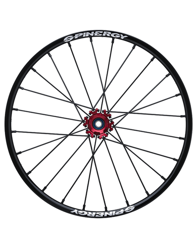 25" X-Laced Sport Lite Extreme XSLX, rote R10 5/8"-Nabe, 24 schwarze Speichen