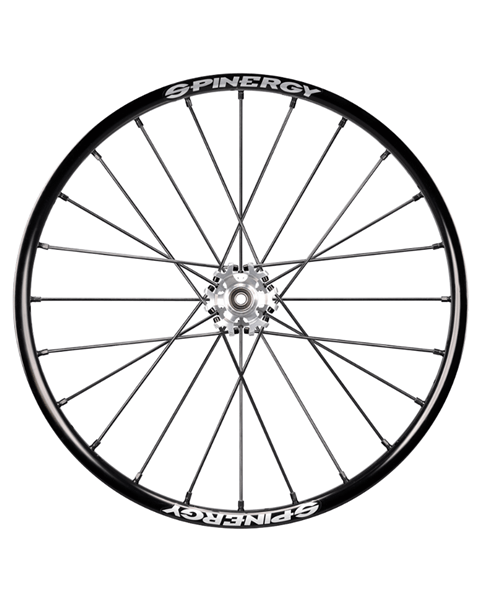 25" X-Laced Sport Lite Extreme XSLX, silberfarbene Nabe, 24 schwarze Speichen