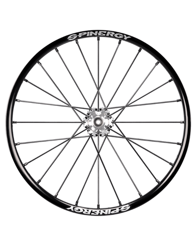 25" X-Laced Sport Lite Extreme XSLX, silberfarbene Nabe, 24 schwarze Speichen